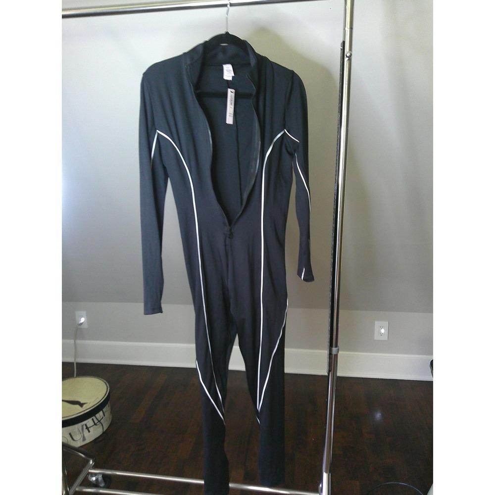 Victoria's Secret Catsuit Womens‎ Medium Black NWT Sporty Piping Bodysuit